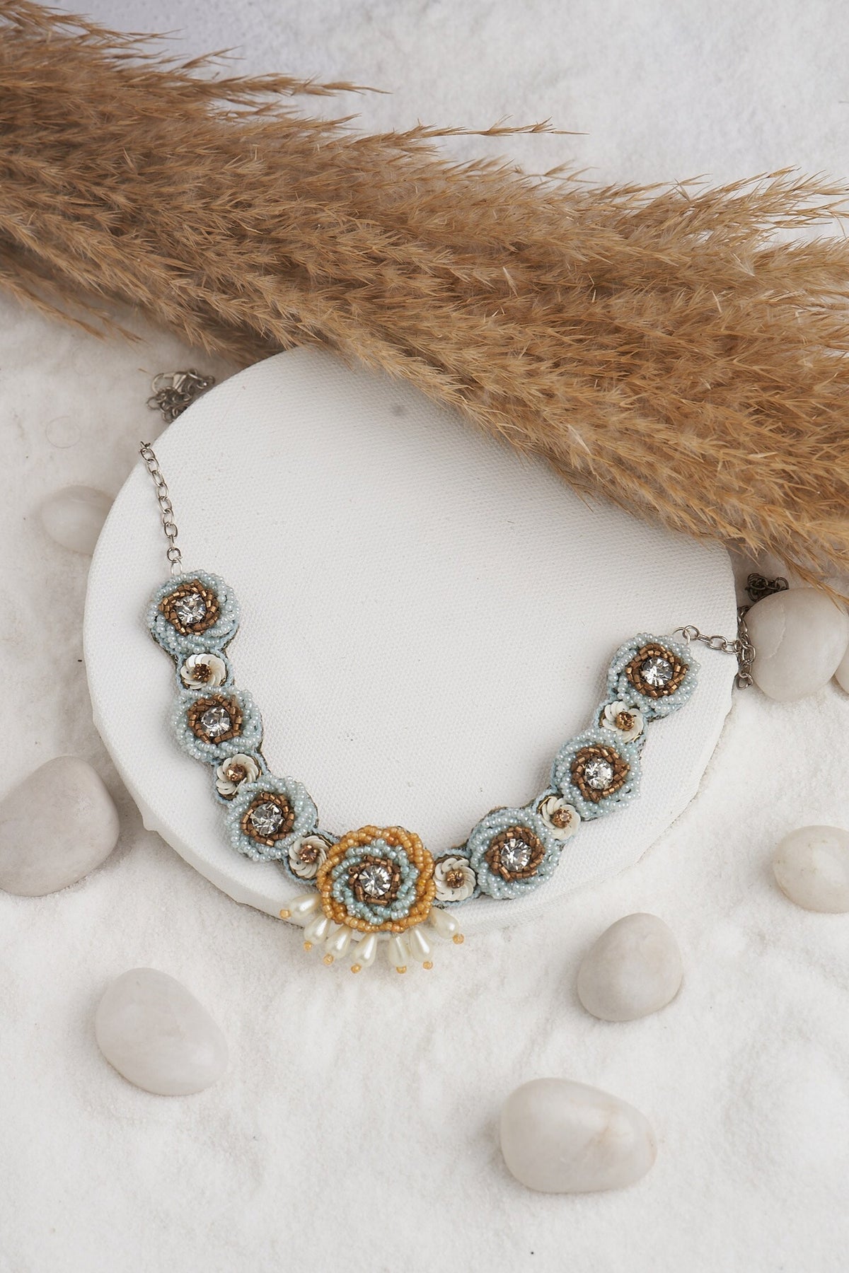 Bead Embellished Choker Set 