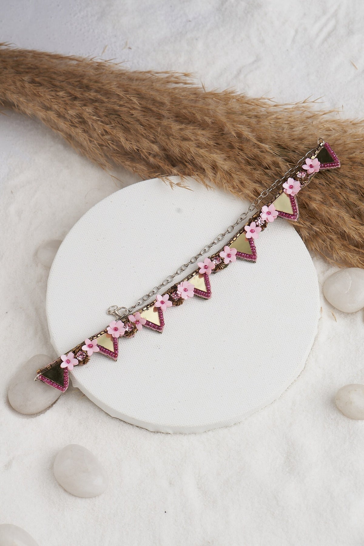 Mirror Embellished Choker Necklace Set 