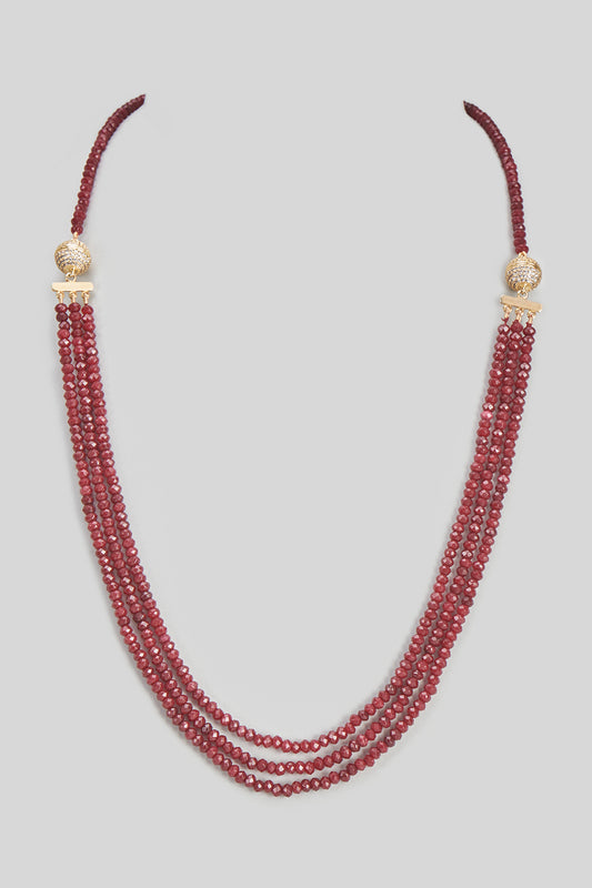 Gold Plated Ruby Stone 10 In 1 Detachable Pearl Mala In Sterling Silver (Set of 4)