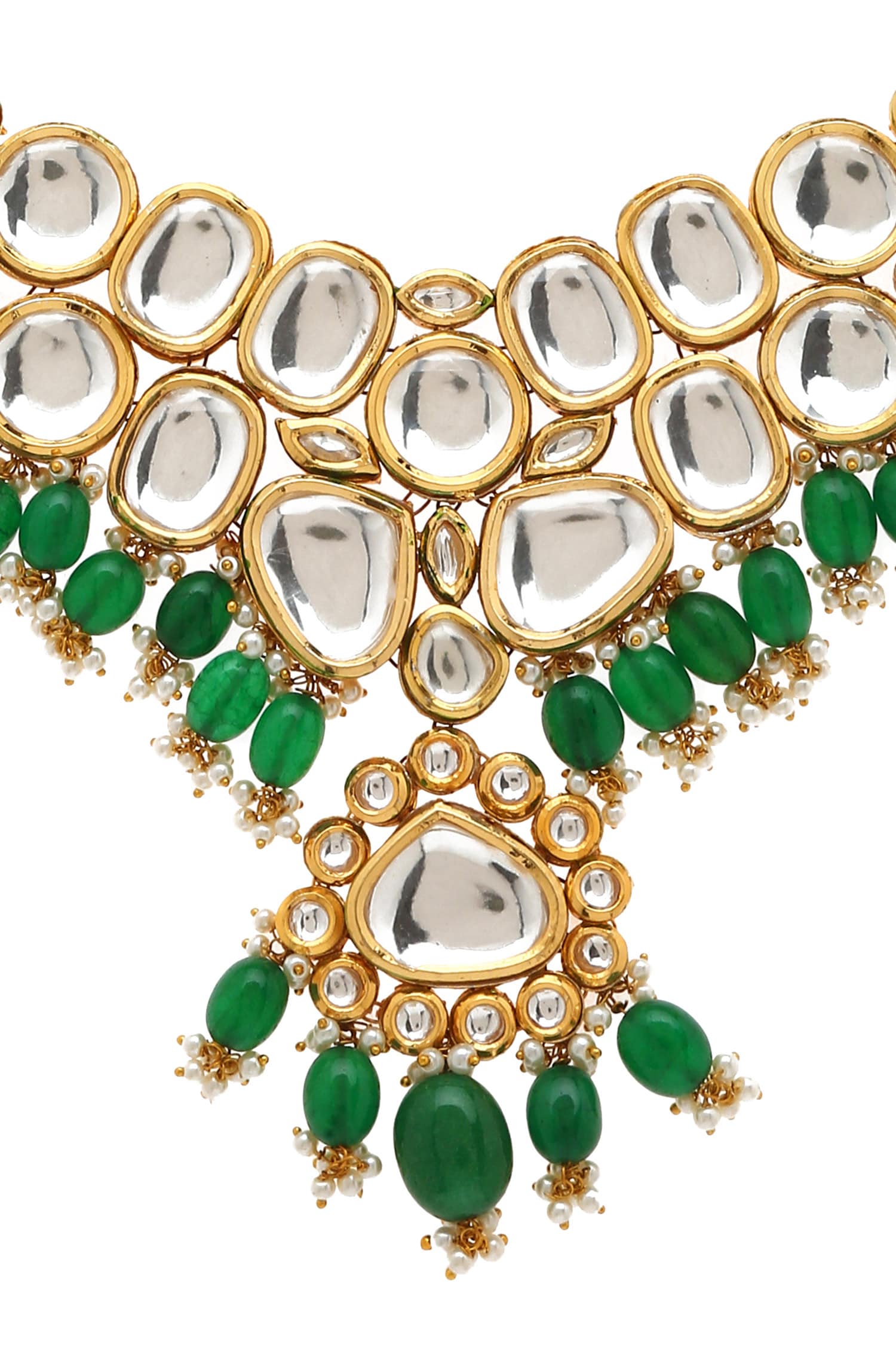 Kundan Stone Drop Pendant Choker Set 