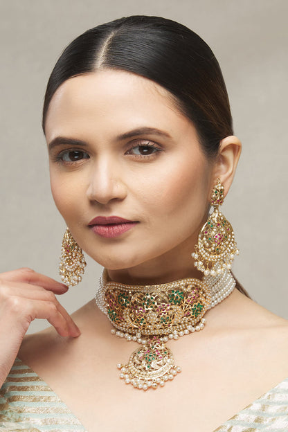 Jadau Pendant Choker Set 