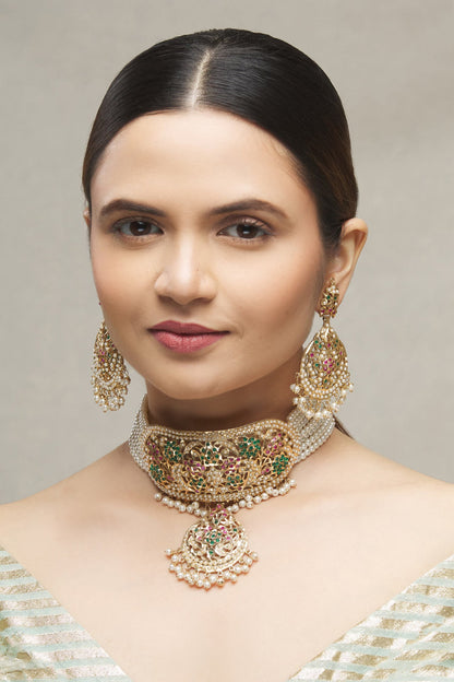 Jadau Pendant Choker Set 