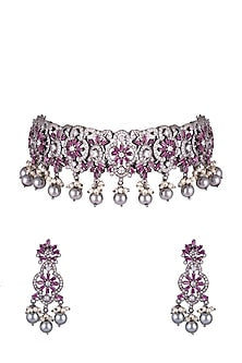 Gold Plated Faux Diamond Necklace Set