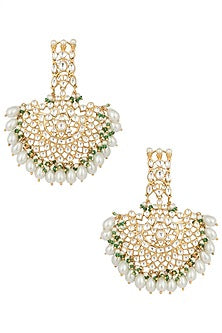 Gold plated pearl and kundan choker necklace set