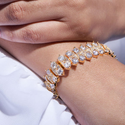 Gold Finish Zircon Handcrafted Bracelet