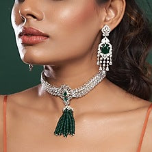 White Finish Zircon Handcrafted Choker Necklace