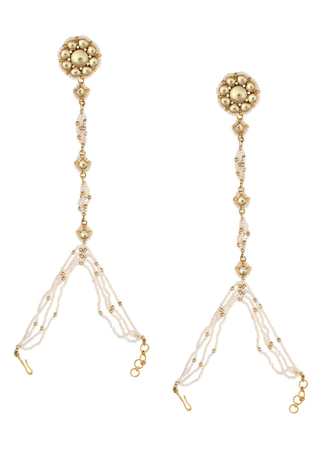 Floral Kundan Hathphools Set of 2 