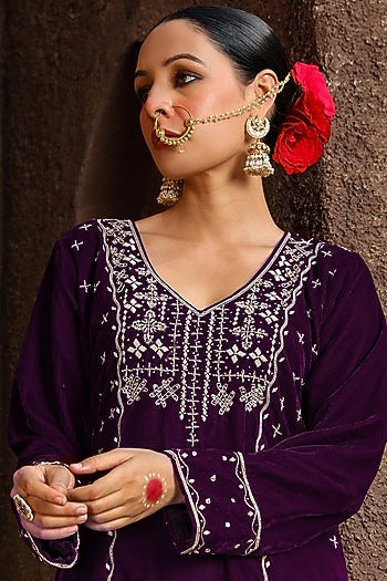 Gold Finish Kundan Polki & Jadau Jhumka Earrings