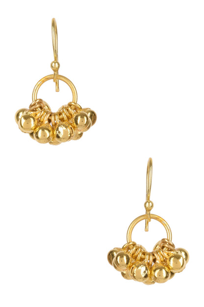 Gold Plated Ghungroo Drop Fish Hook Earrings