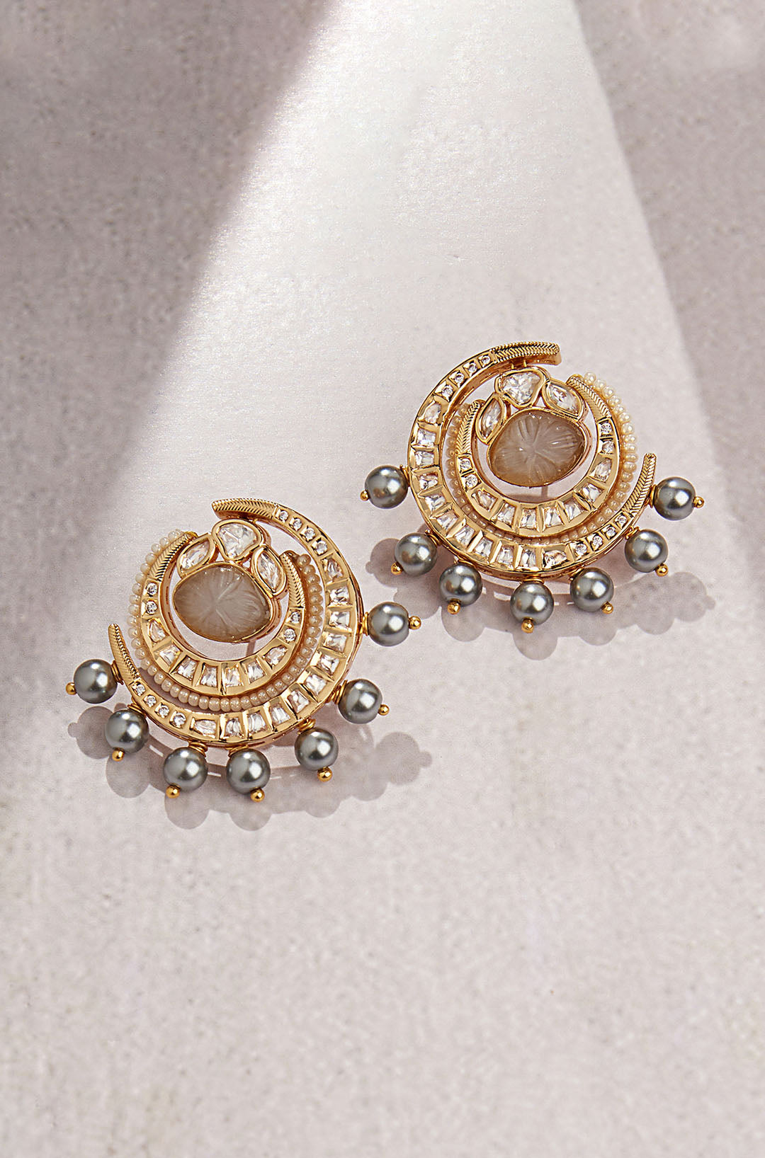 Kundan Polki Stud Earrrings