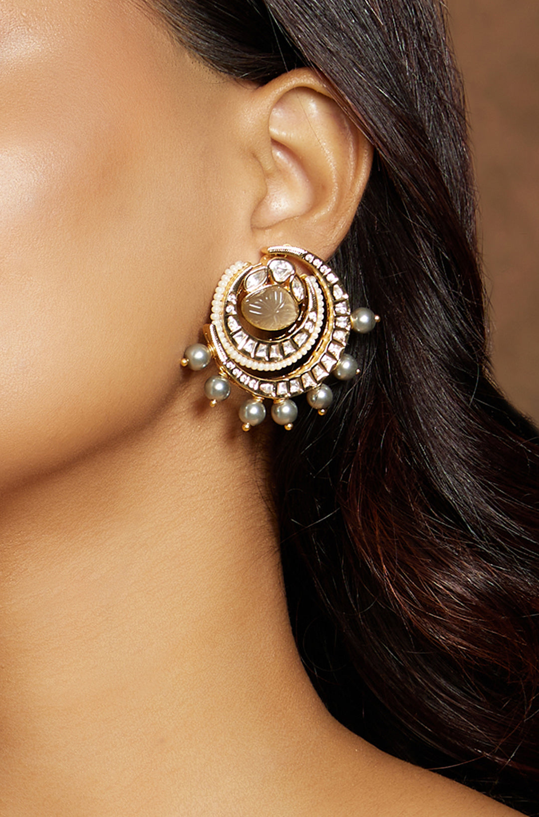 Kundan Polki Stud Earrrings