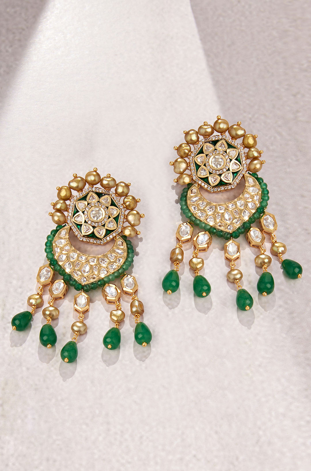 Classic Golden & Green Earring