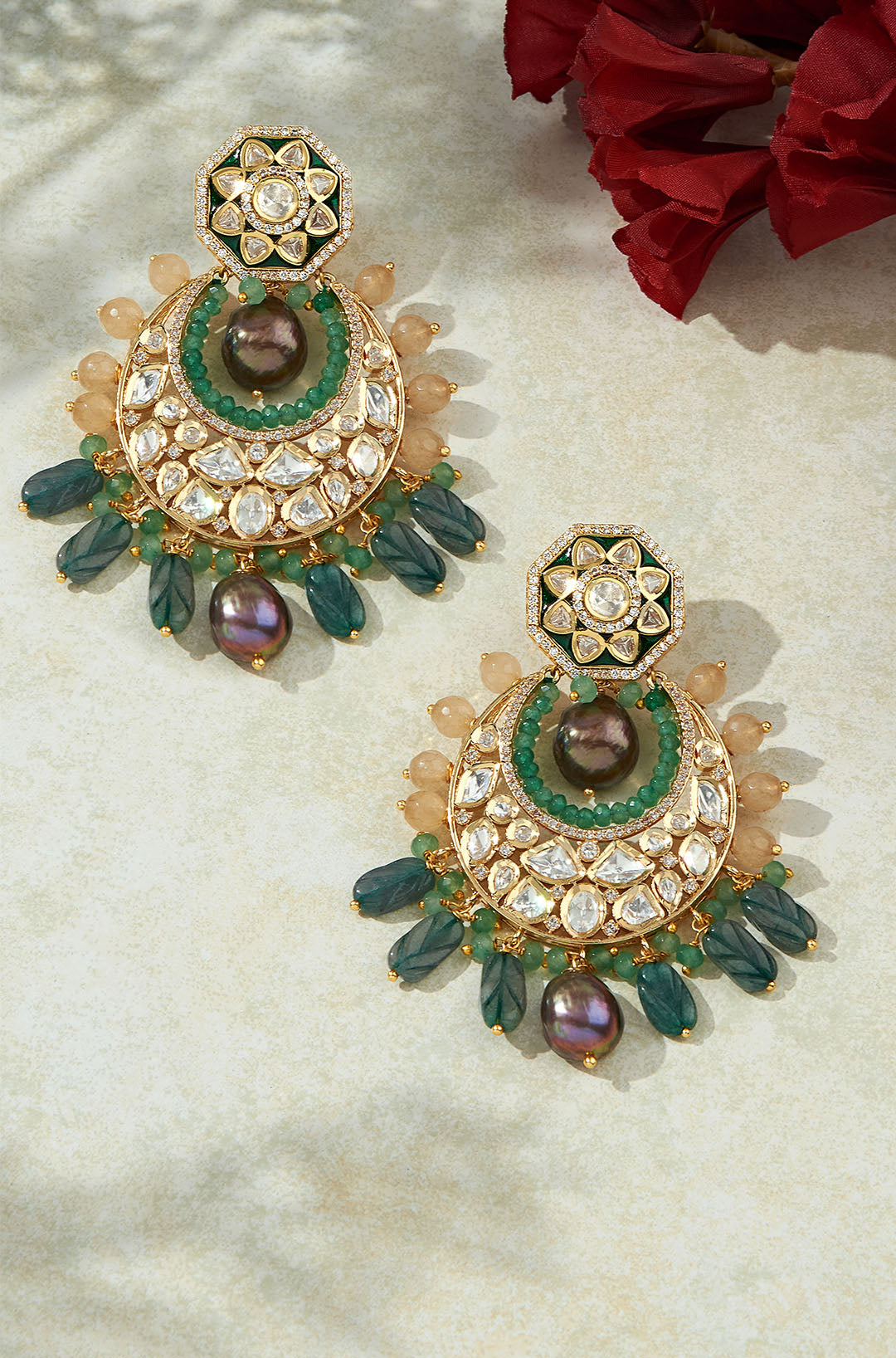 Multi Colour Chand Baali Earrings