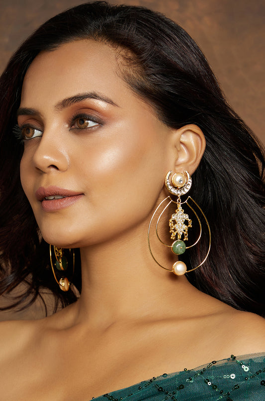 Charismatic Gold Tone  Earring