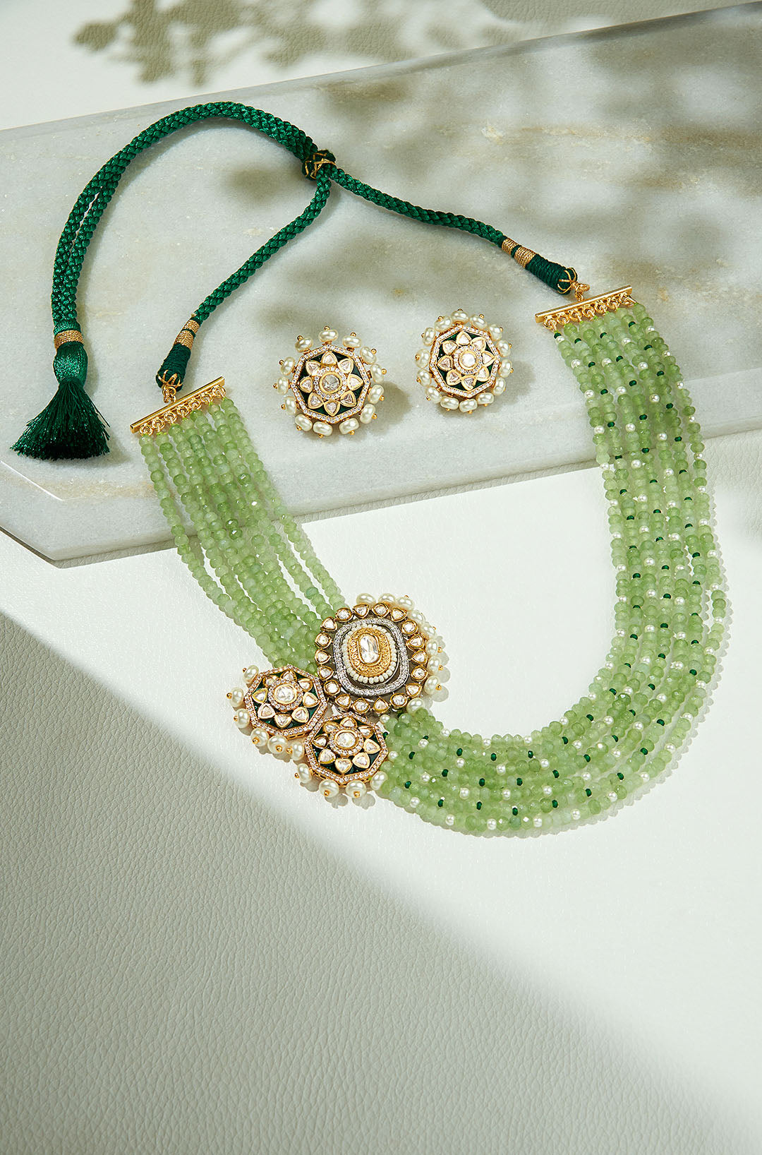 Layered Green Necklace Set