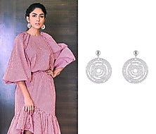 Silver Plated Textured Circle Earrings