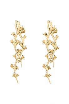 Gold Finish Winterfell Motif Earrings