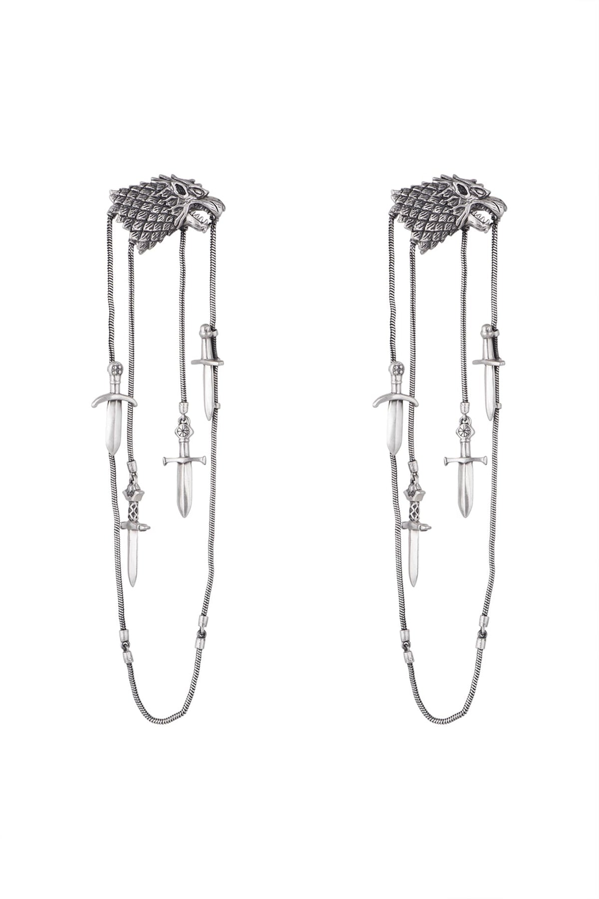 Silver Finish House of Stark Looped Earrings