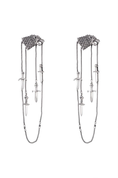 Silver Finish House of Stark Looped Earrings