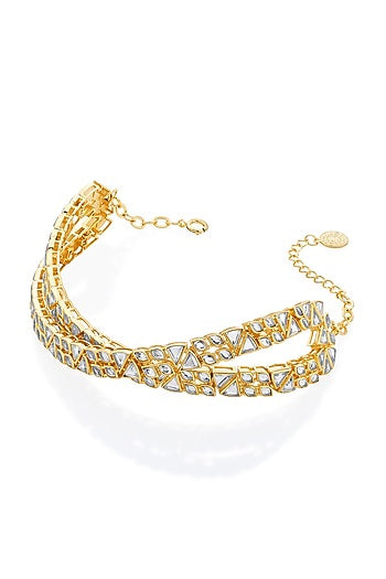 Gold Plated Mirror Choker Necklace