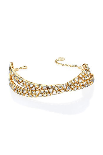 Gold Plated Mirror Choker Necklace
