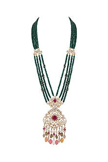 Gold Plated Ruby & Kundan Necklace