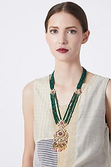 Gold Plated Ruby & Kundan Necklace