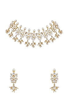 Gold Plated Polki Choker Necklace Set
