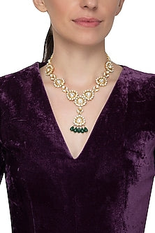 Gold Plated Emerald Choker Necklace
