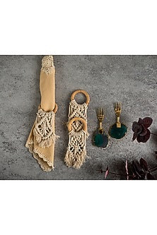 White Macrame Napkin Rings (Set of 6)