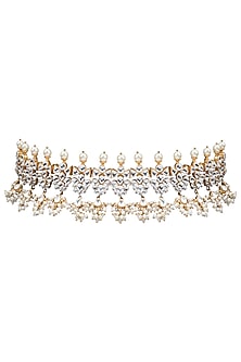Gold Plated Pearls and Kundan Choker Necklace