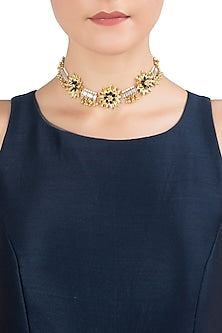 Gold Plated Floral Choker Necklace