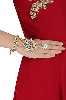 Gold Finish Baguettes and Kundan Hath Phool