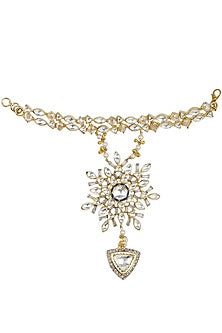 Gold Finish Baguettes and Kundan Hath Phool