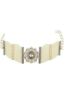 Multiple Pearl String Kundan and Polki Choker