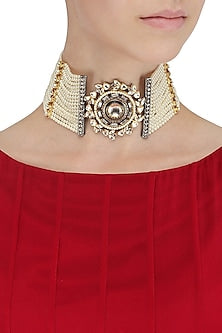 Multiple Pearl String Kundan and Polki Choker