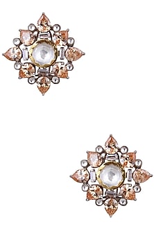 Gold Finish Baguettes and Jadau Kundan Square Tops