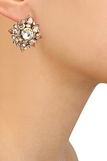 Gold Finish Baguettes and Jadau Kundan Square Tops