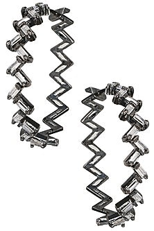 Silver Plated Baguettes Hoops