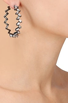 Silver Plated Baguettes Hoops
