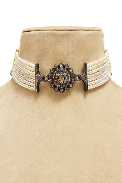 Uncut Diamond Beaded Choker 