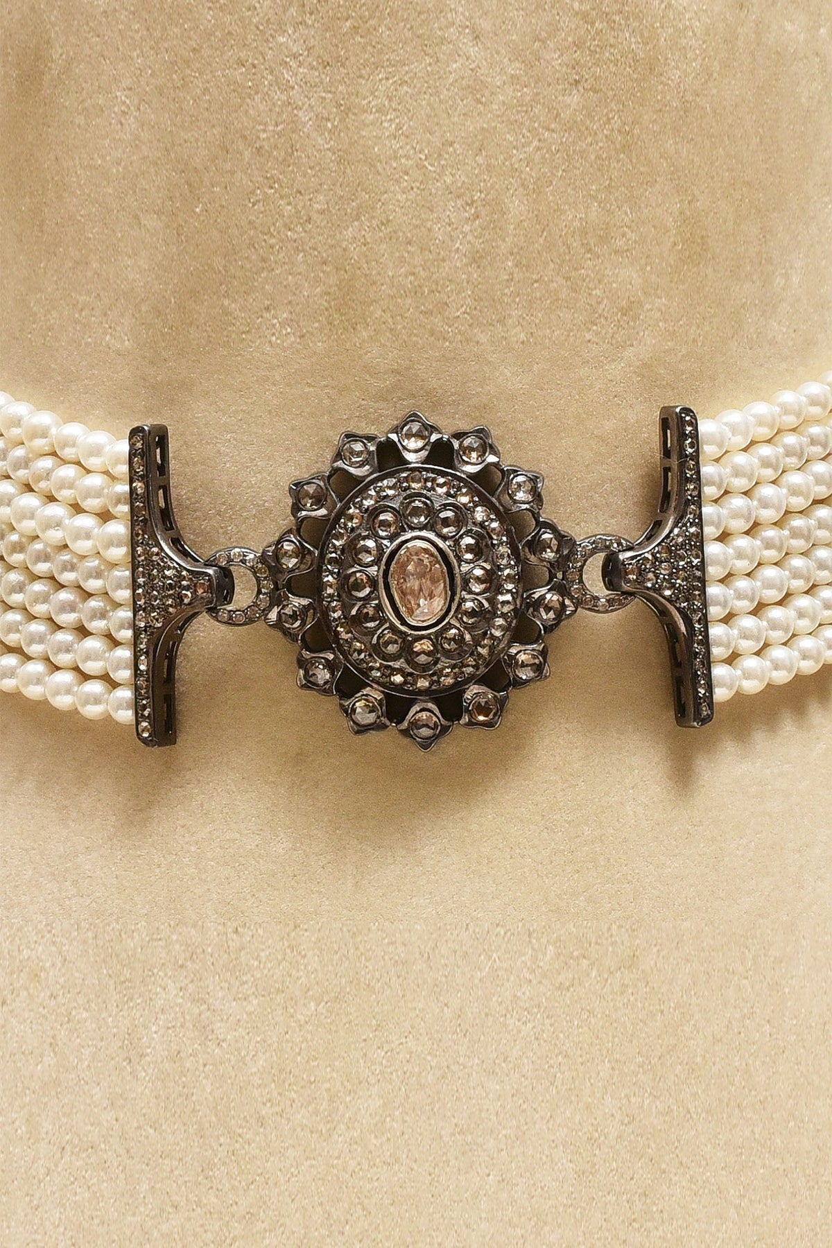 Uncut Diamond Beaded Choker 