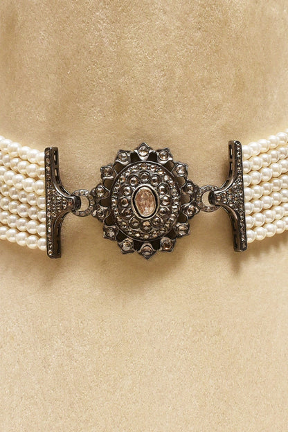 Uncut Diamond Beaded Choker 