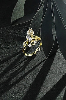 18kt Yellow Gold Finish Yellow & Brown Diamond Ring
