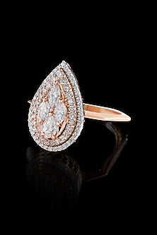 18kt Rose Gold Finish Round-Shaped Diamond Ring