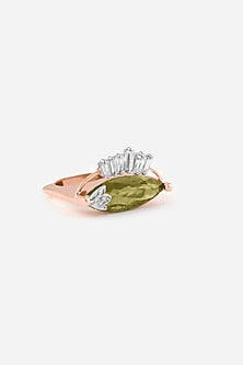 18kt Yellow Gold Finish Brown Red Diamond Ring