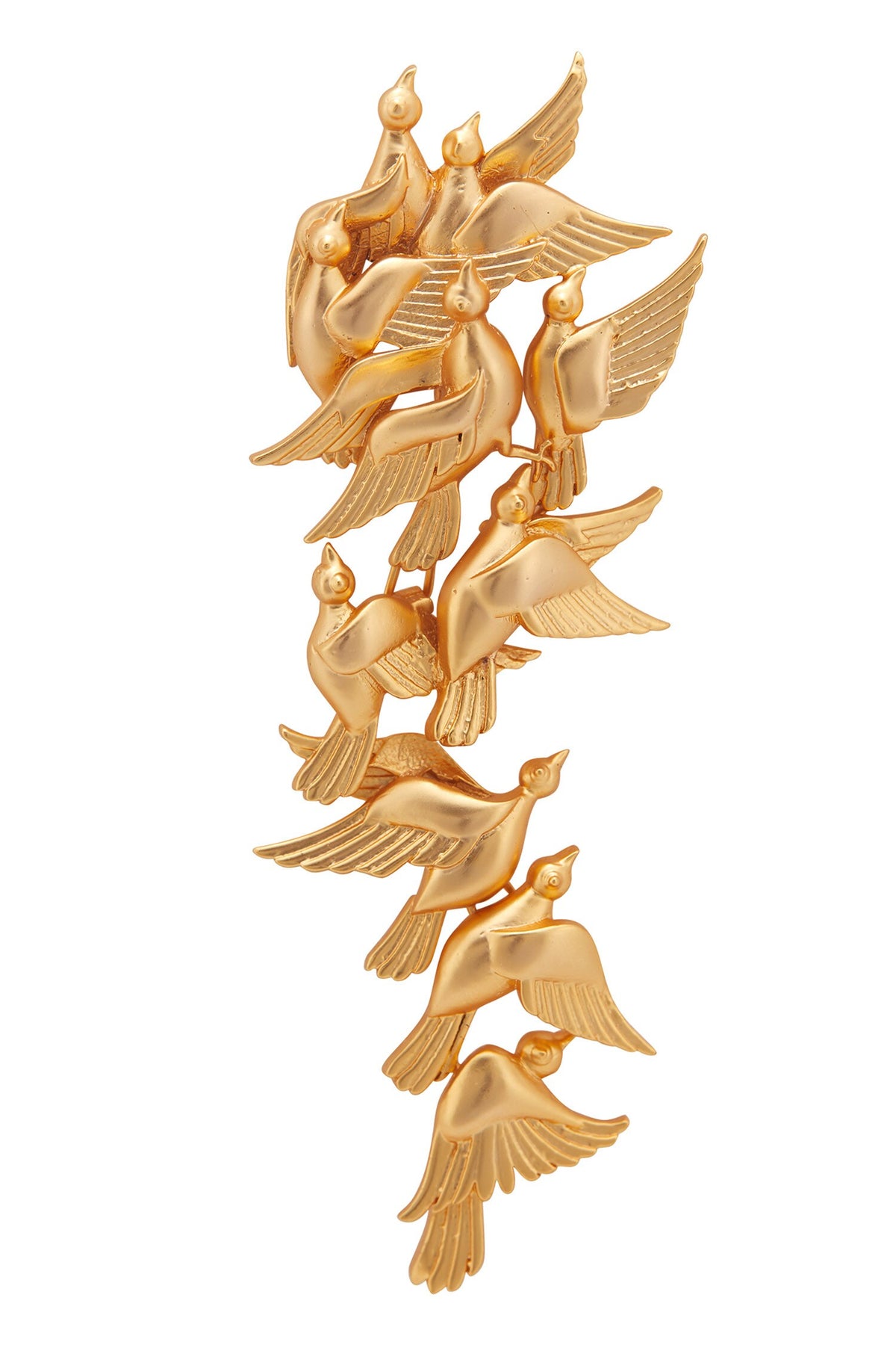 Handcrafted Dove Long Statement Earrings 