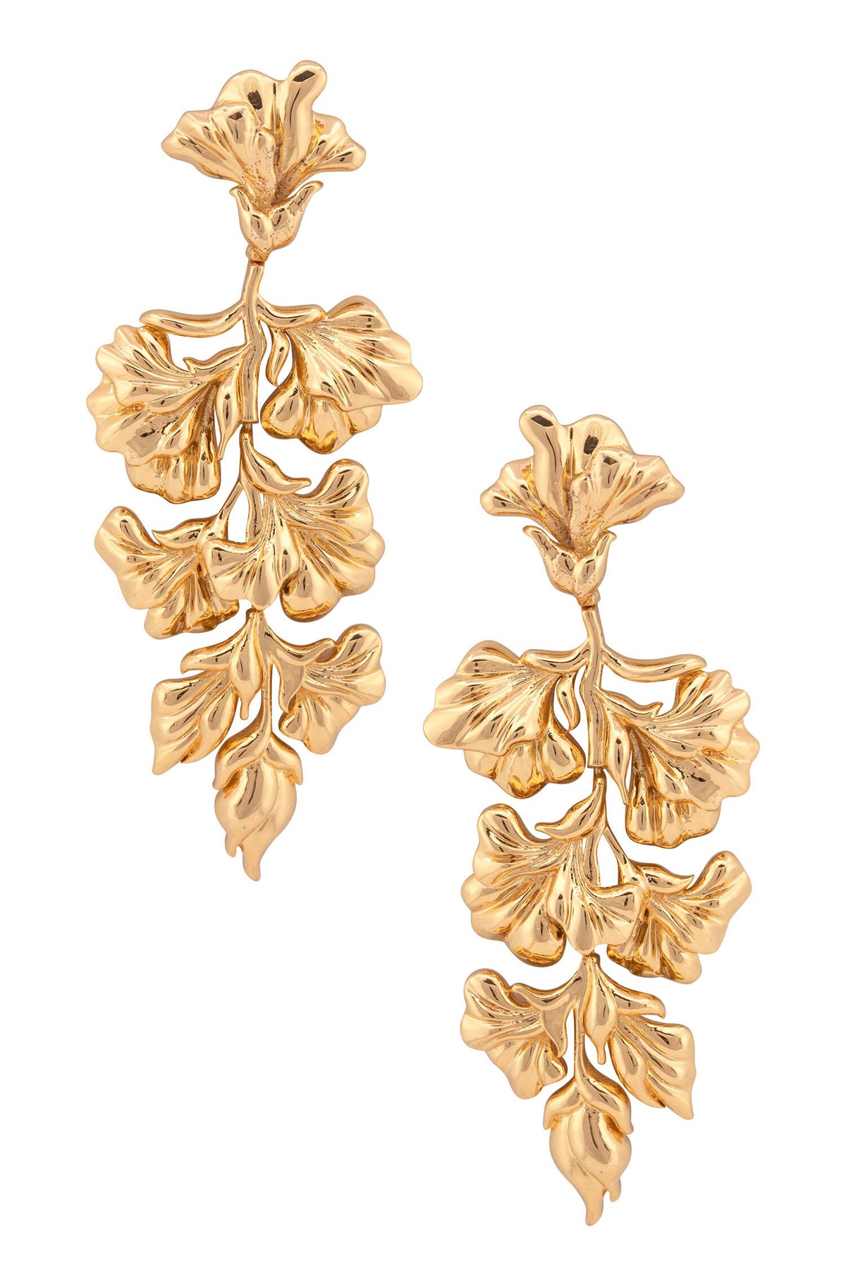Handcrafted Floral Long Statement Earrings 