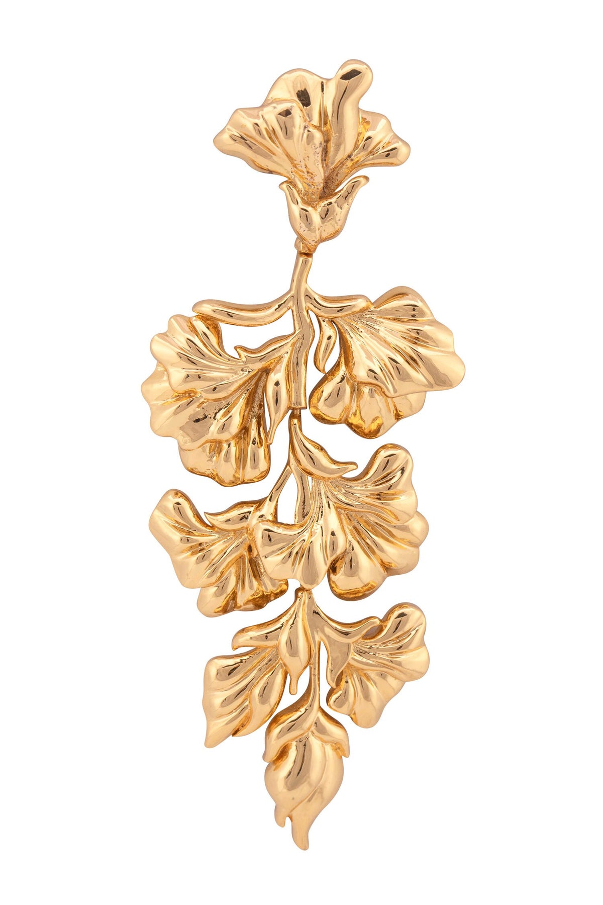 Handcrafted Floral Long Statement Earrings 