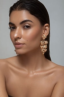 Rose Gold Plated Floral Earrings
